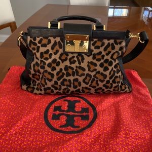 Tory Burch leopard leather handbag